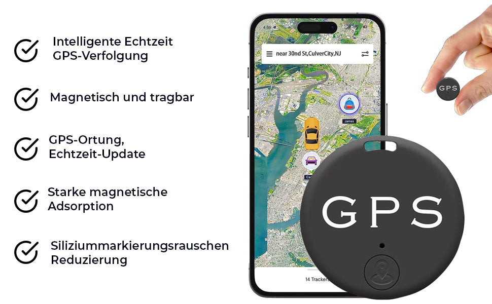 Fivfivgo™ EasyFind Magnetischer Mini-GPS-Tracker