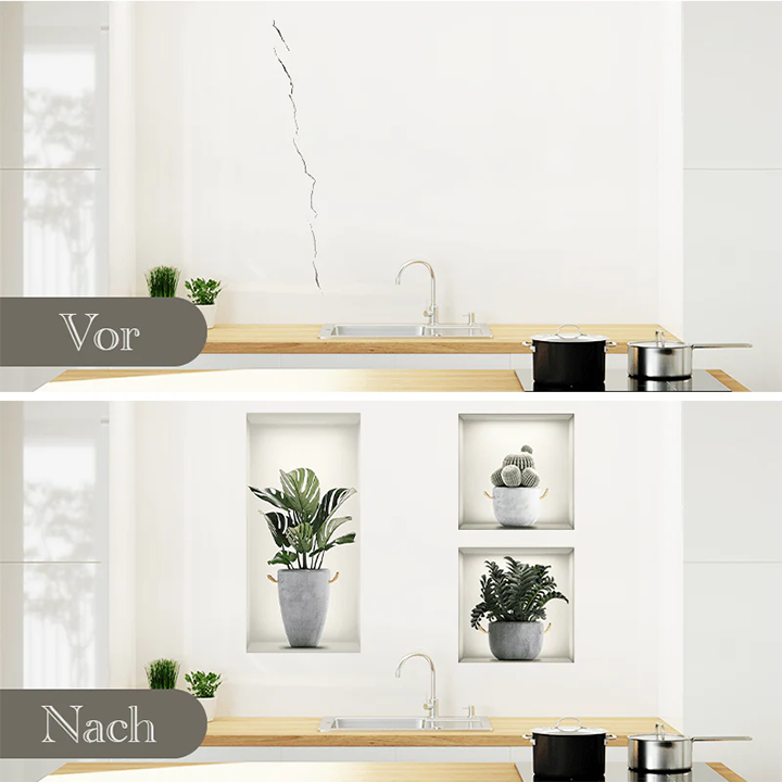 Selbstklebende 3D-Pflanzen-Wandaufkleber
